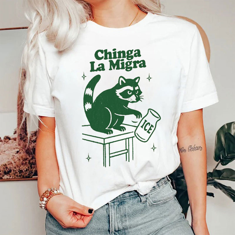 Chinga La Migra Raccoon T-shirt