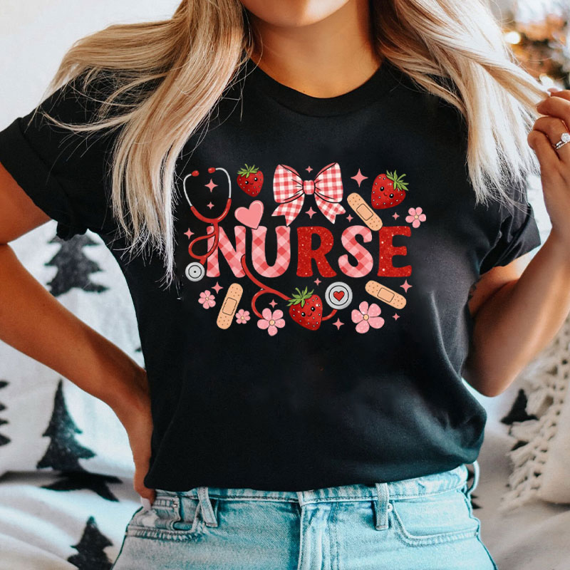 Coquette Bow Stethoscope Nurse T-Shirt