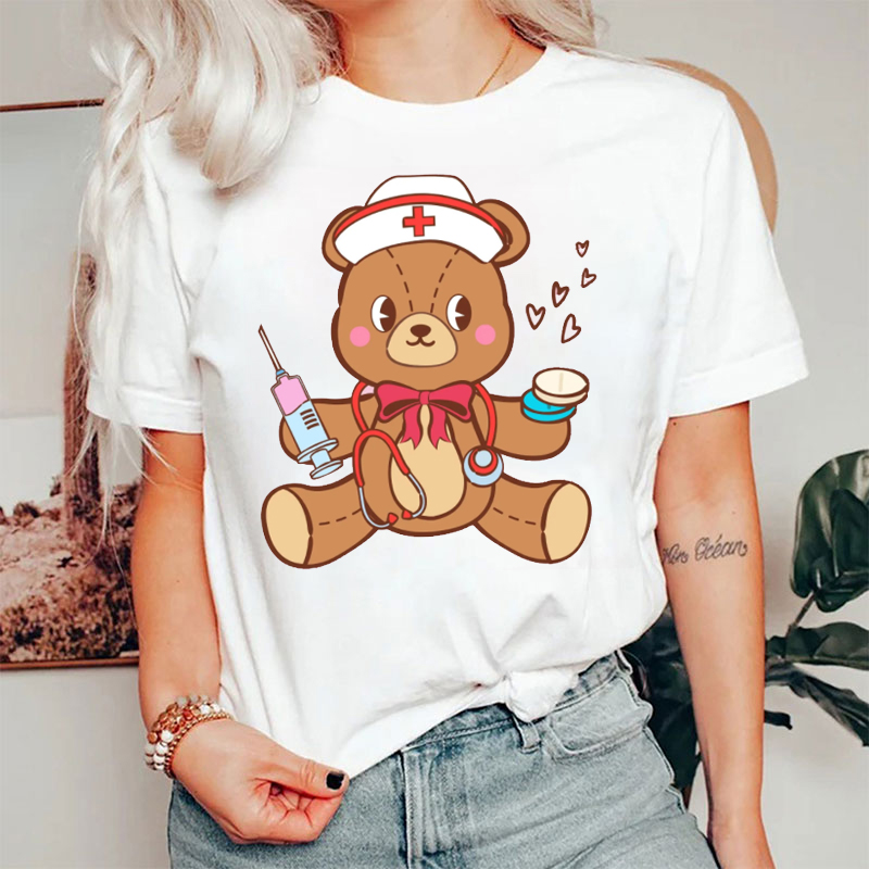 Valentine Bear NICU Nurse T-shirt
