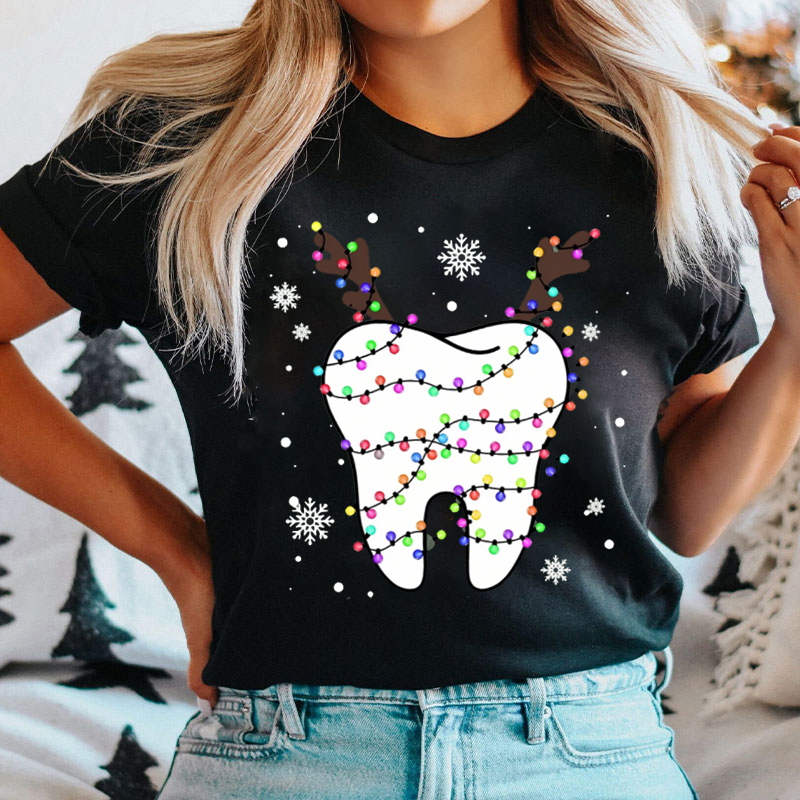 Elk Tooth With Christmas Light T-Shirt