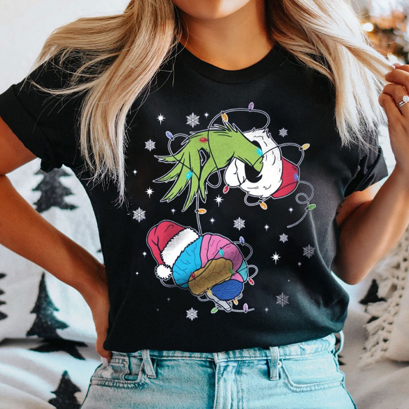 Brain Anatomy Christmas Light T-Shirt