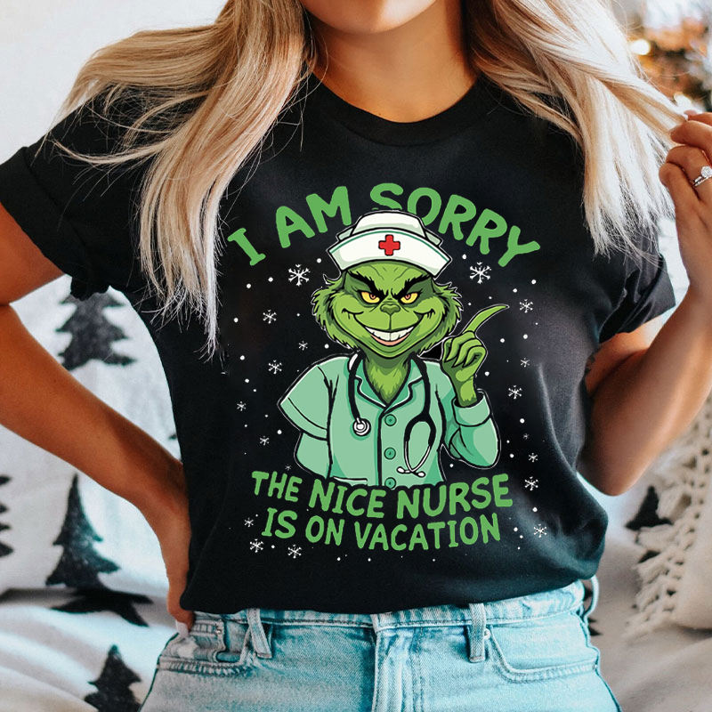 Ho Ho Ho The Nice Nurse Is On Vacation Nurse T-Shirt