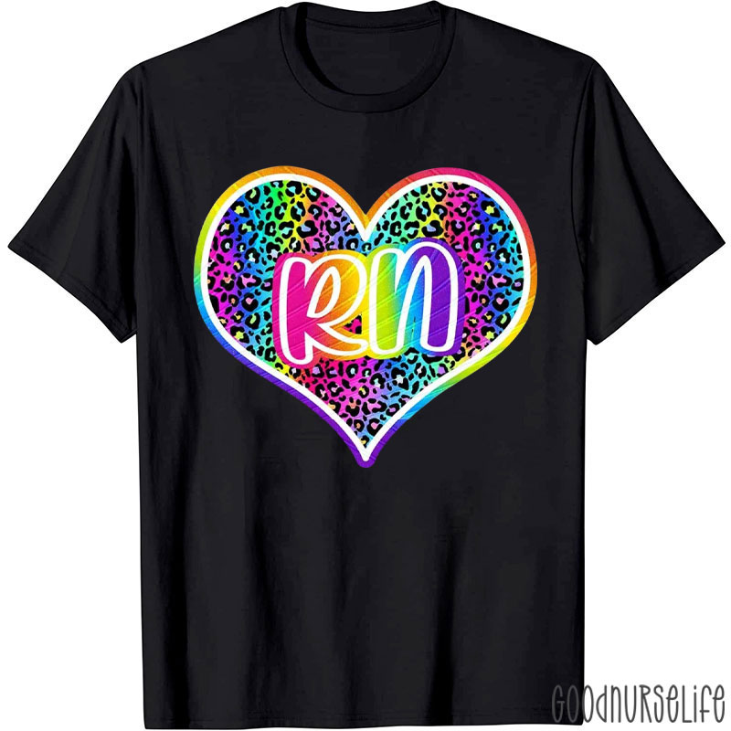 Personalized Rainbow Leopard Nurse T-Shirt