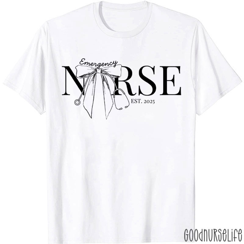 Personalized Stethoscope Bow Registered Nurse T-Shirt