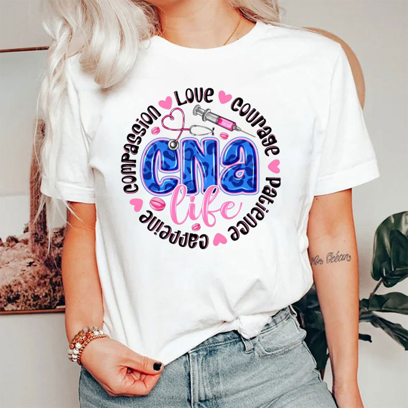 CNA Life Certified Nursing Assistant Coffee Love Nurse T-Shirt
