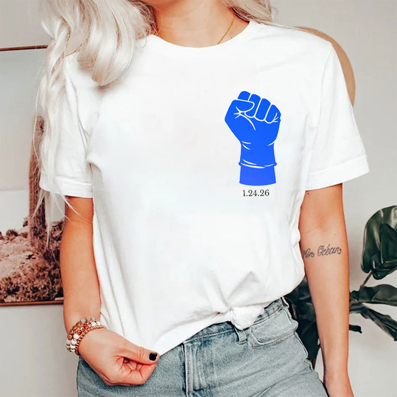 Blue Gloved Fist Nurse T-shirt
