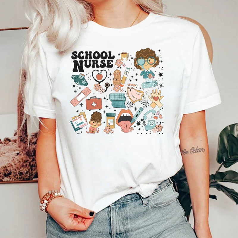 Stethoscope School Nurse T-Shirt