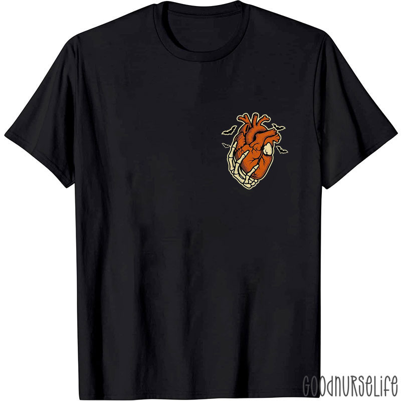 Hand Bones Grabbing The Heart Nurse T-Shirt