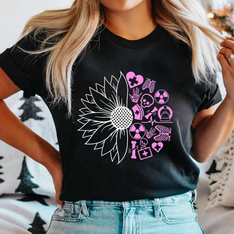 Sunflower Radiology Tech X-ray Tech Radiologist T-Shirt