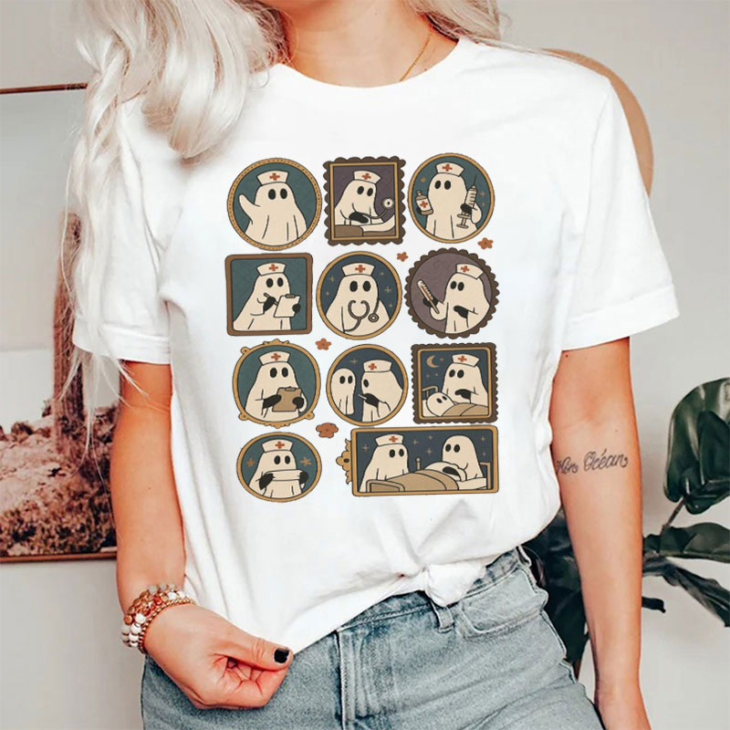 Spooky Night Shift Nurse Life Nurse T-Shirt