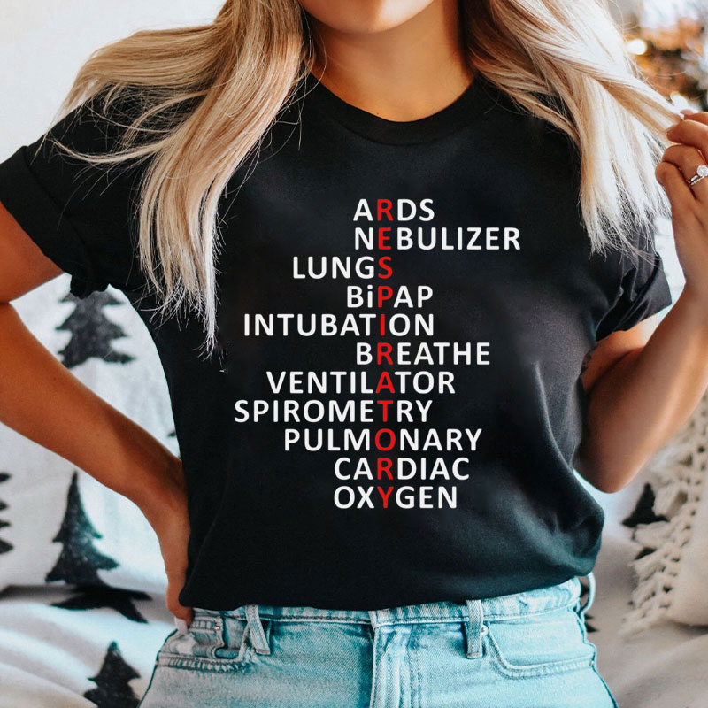 Respiratory Therapists Nebulizer Lungs Nurse T-Shirt