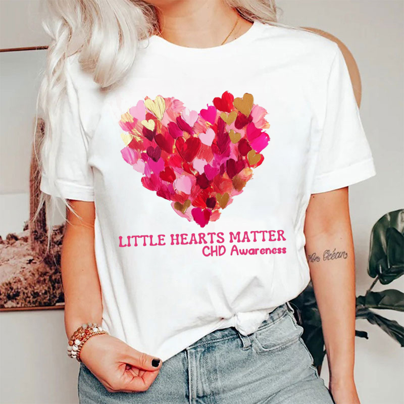 Little Hearts Matter Oil Painting Heart T-Shirt