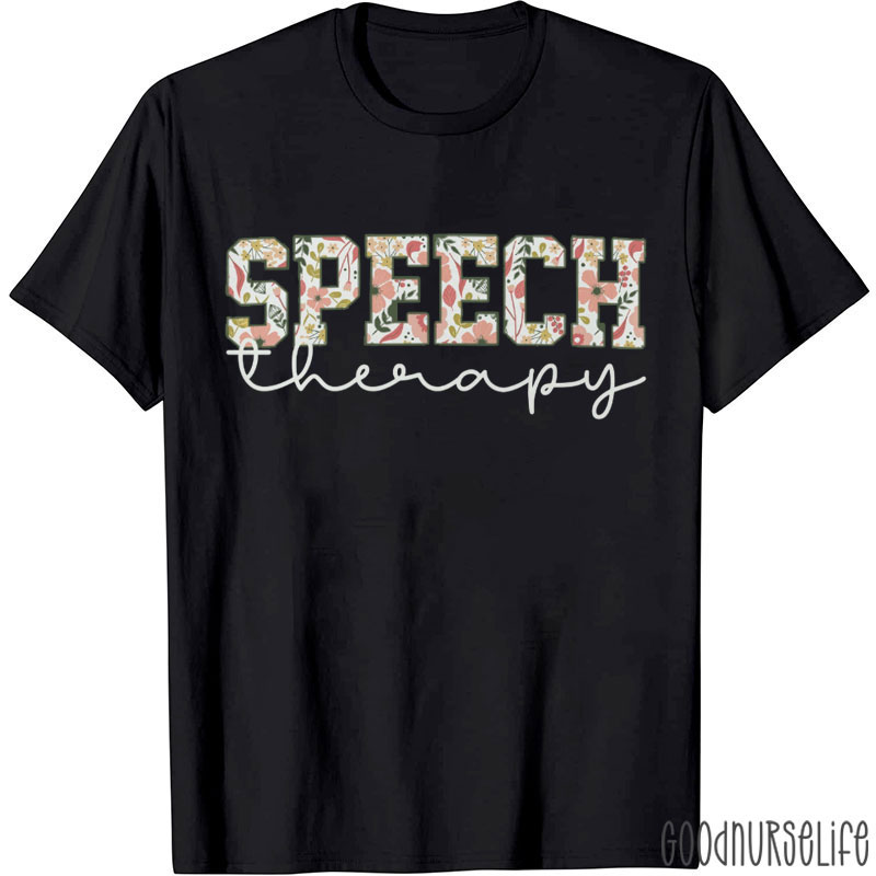 Floral SLP Speech Therapy T-Shirt