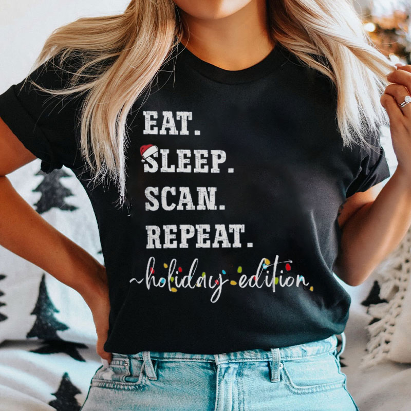 Eat Sleep Scan Repeat Holiday Edition T-Shirt