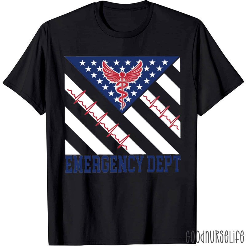 Emergency Department Nurse American Flag Nurse T-Shirt