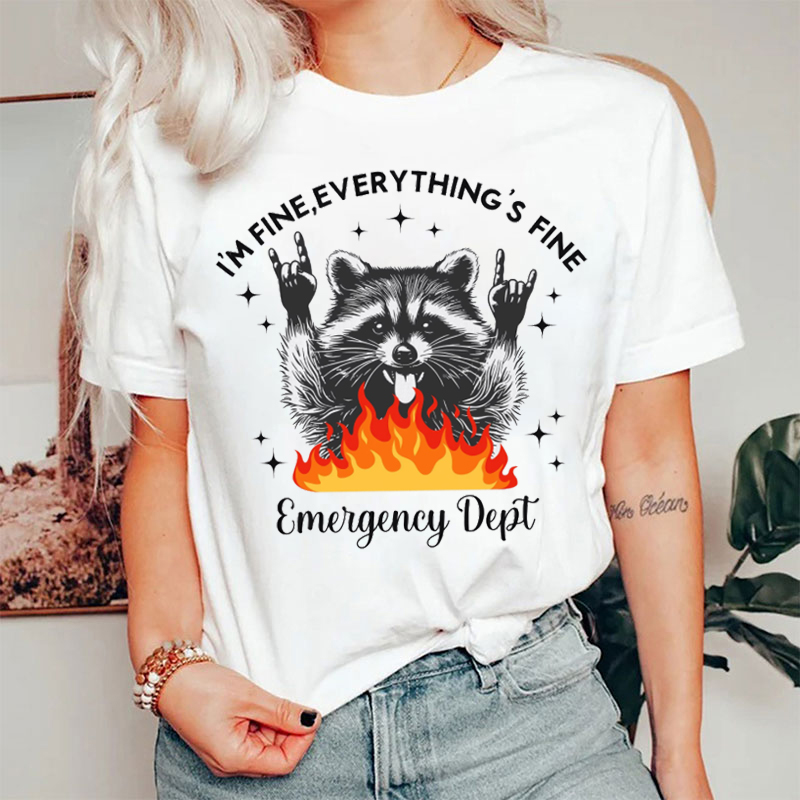 Funny Raccoon Emergency Dept T-shirt