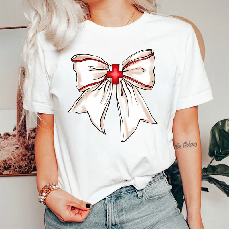 Coquette Bow Sublimation Nurse T-Shirt