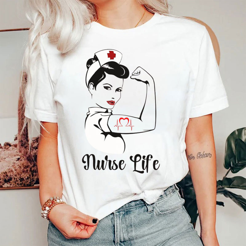 Nurse Life Strong Nurse Girl Power T-Shirt
