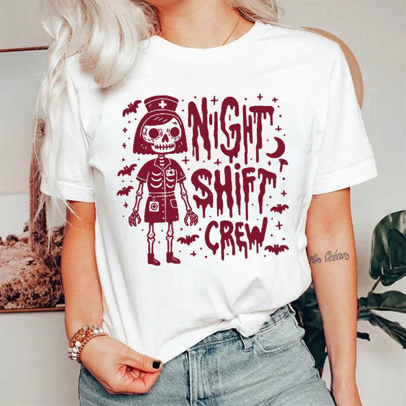 Spooky Night Shift Crew Nurse T-Shirt