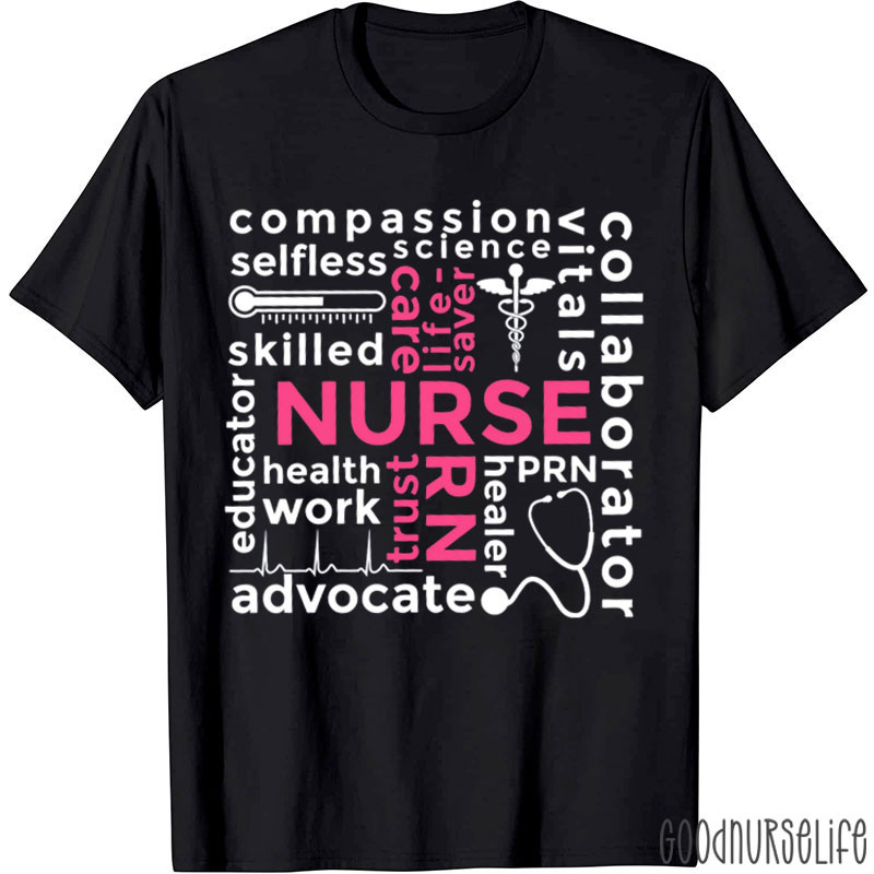 Funny Compassion Word Art Nurse T-Shirt