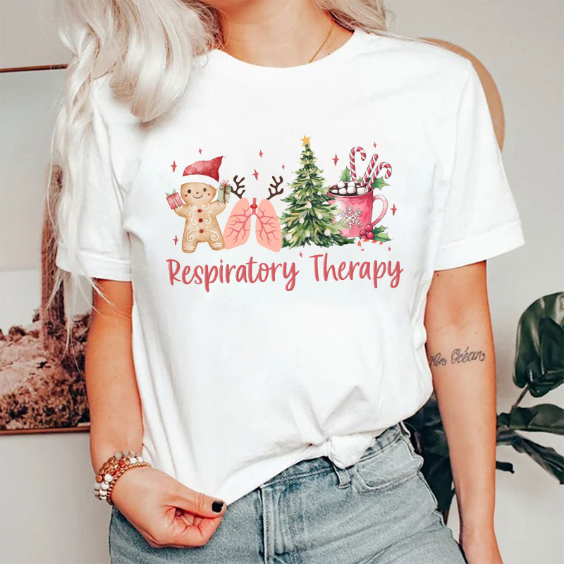 Pulmonology Holiday Respiratory Therapist Christmas T-Shirt