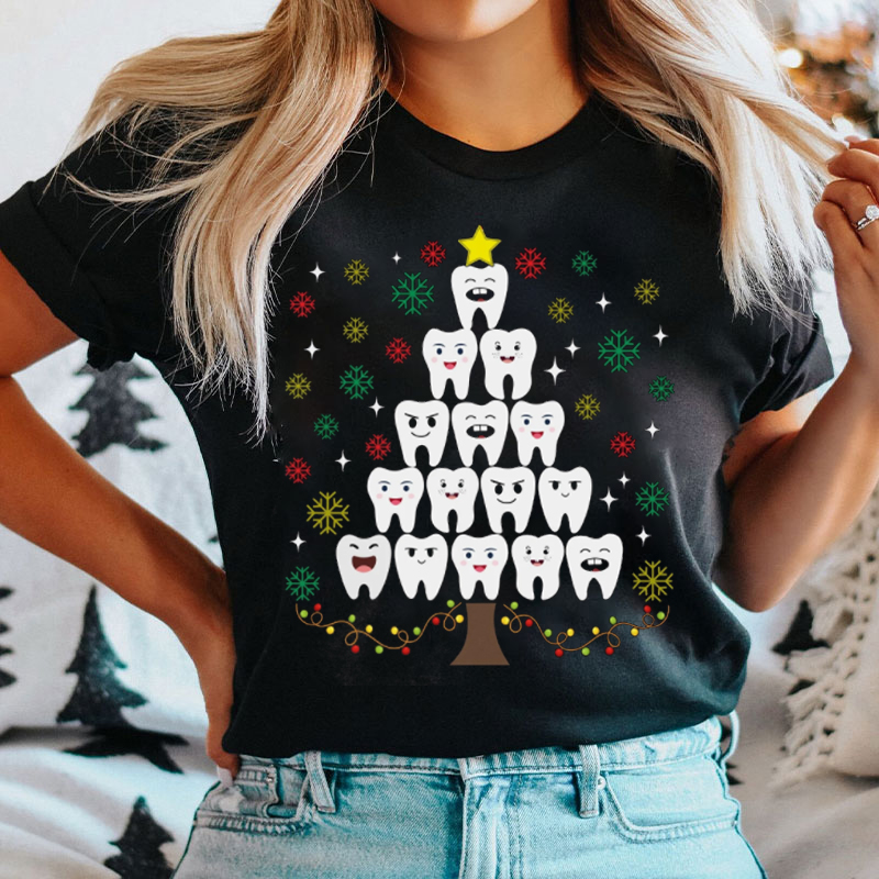 Teeth Christmas Tree T-Shirt