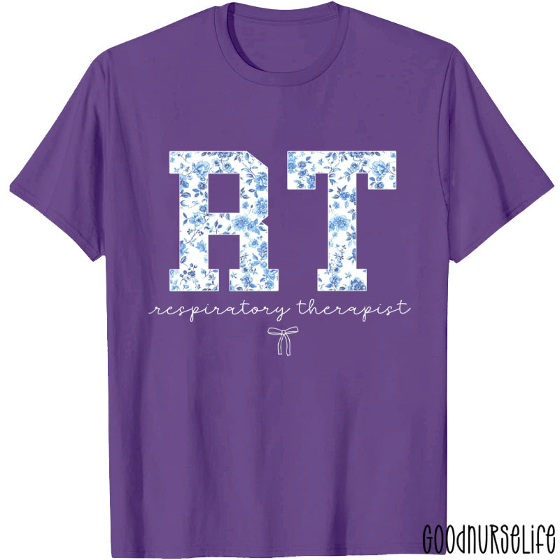 Personalized Blue Floral Neonatal Intensive Care Unit Nurse T-Shirt