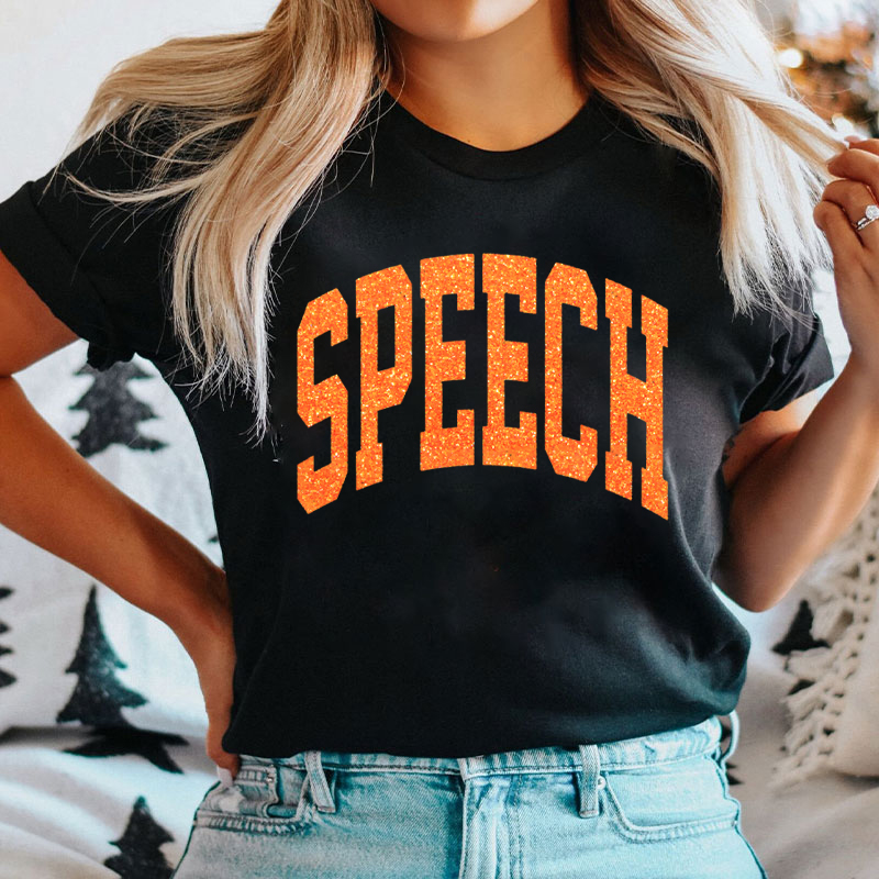 Glitter Autumn Speech Therapy T-Shirt