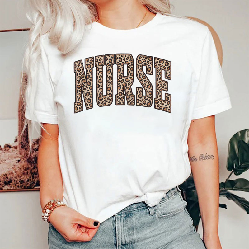 Leopard Print Nurse T-Shirt
