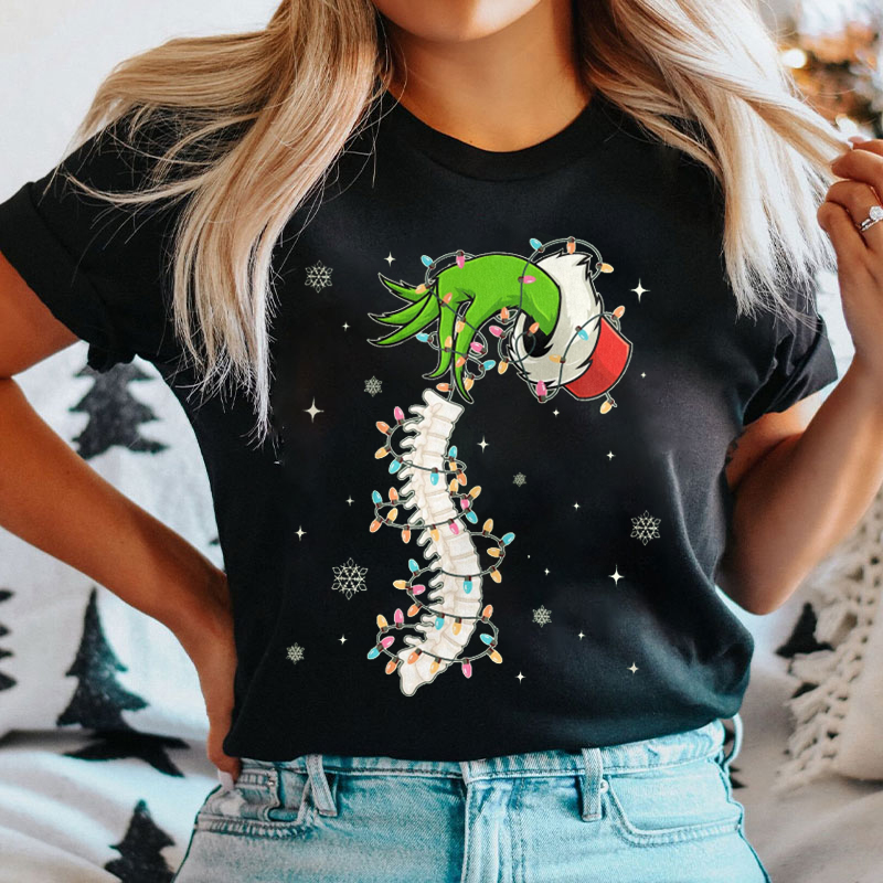 Christmas Spine Skeleton T-Shirt
