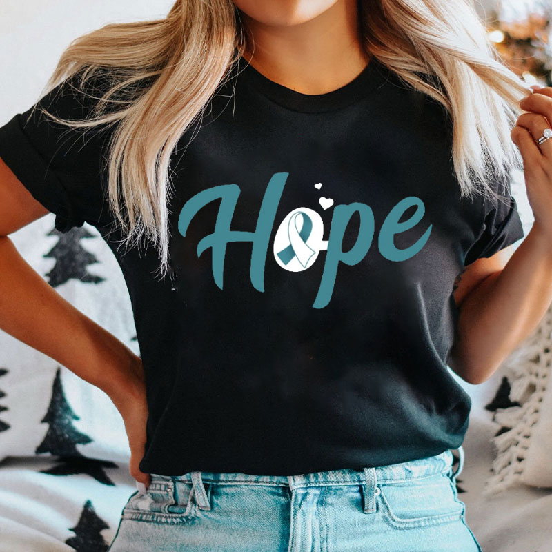 Teal Cancer Ribbon Hope T-Shirt