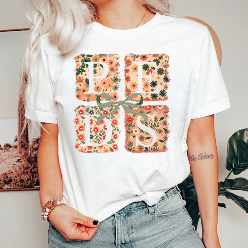 Personalized Floral Boho Nurse T-Shirt