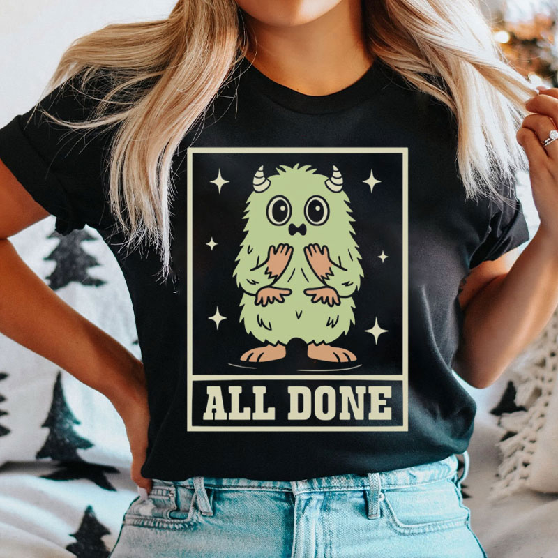 All Done Halloween Speech Language Therapy T-Shirt