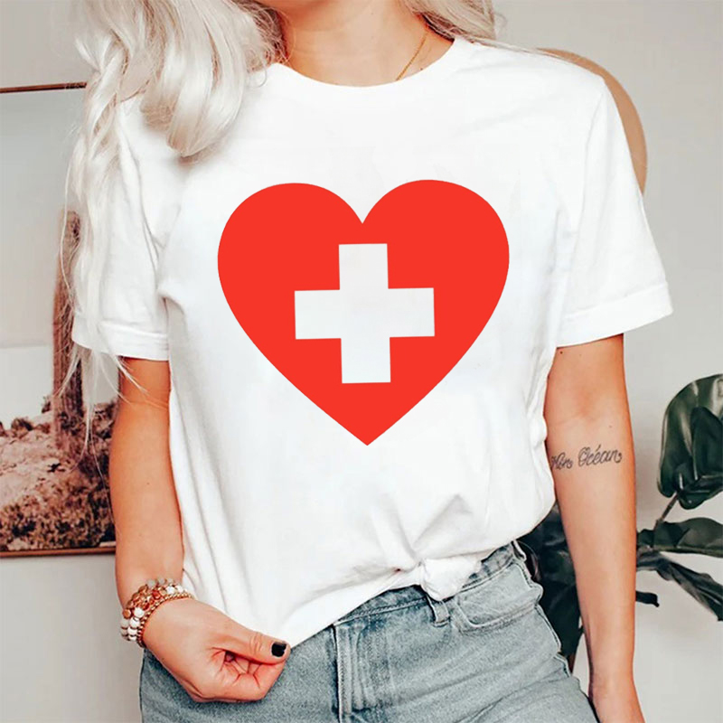 Red Cross Heart NurseT-shirt