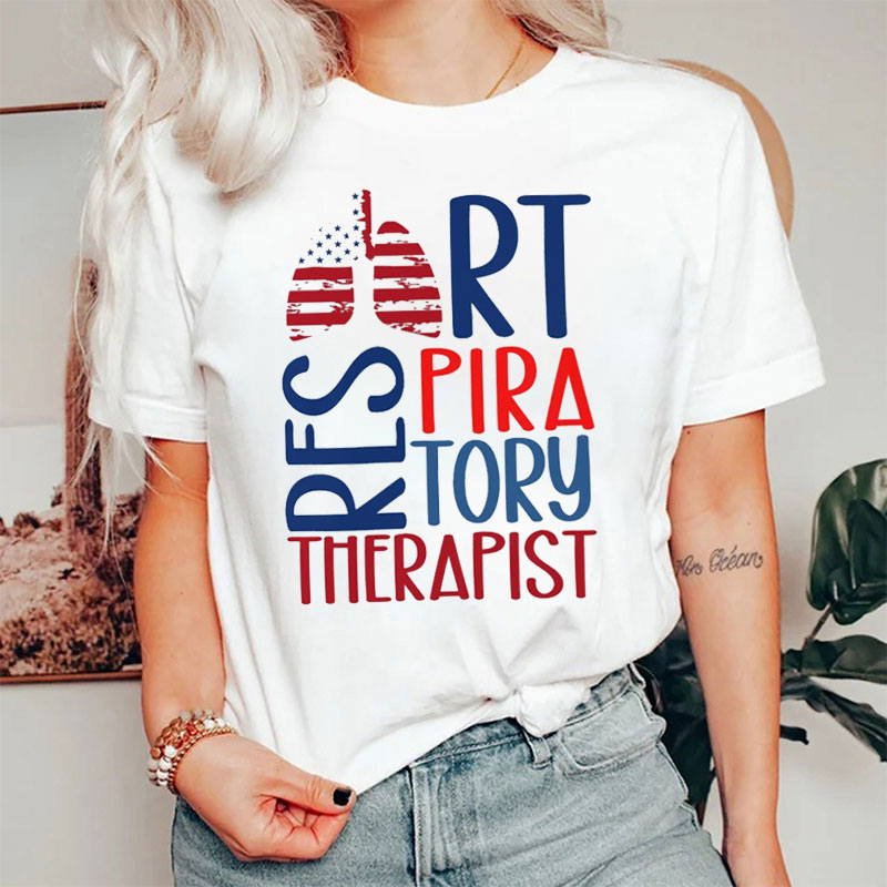 RT 4th of July US Flag Nurse T-Shirt
