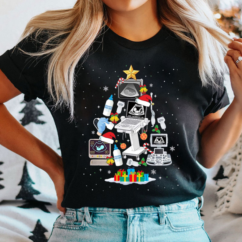 Sonographer Christmas Tree T-Shirt