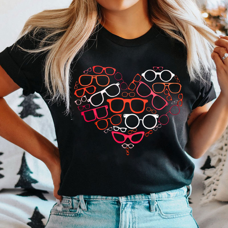 Optometrist Glasses Heart Valentine T-shirt