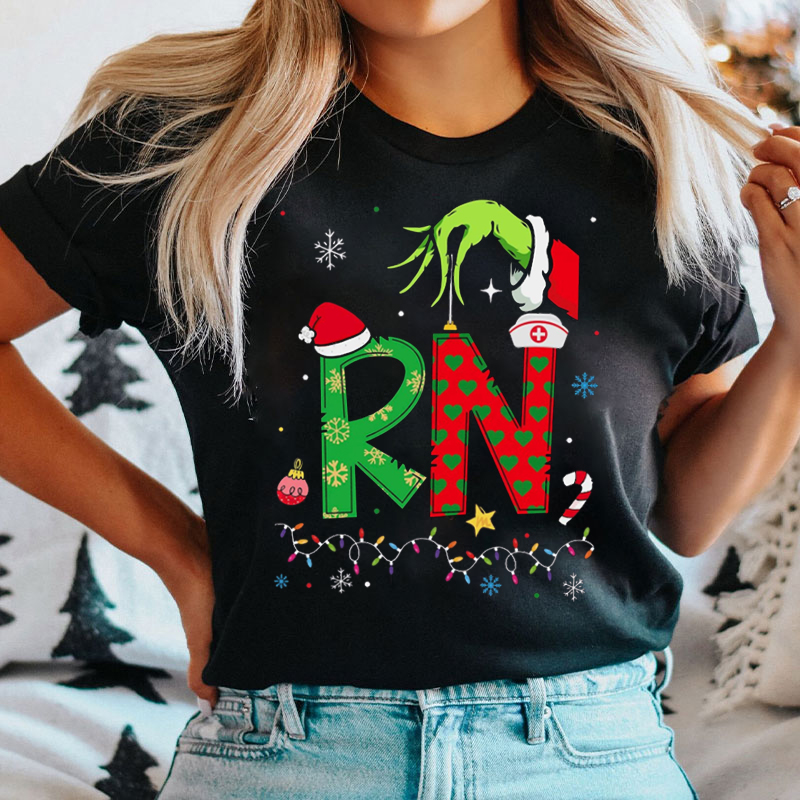 Mean Guy Christmas Registered Nurse T-Shirt