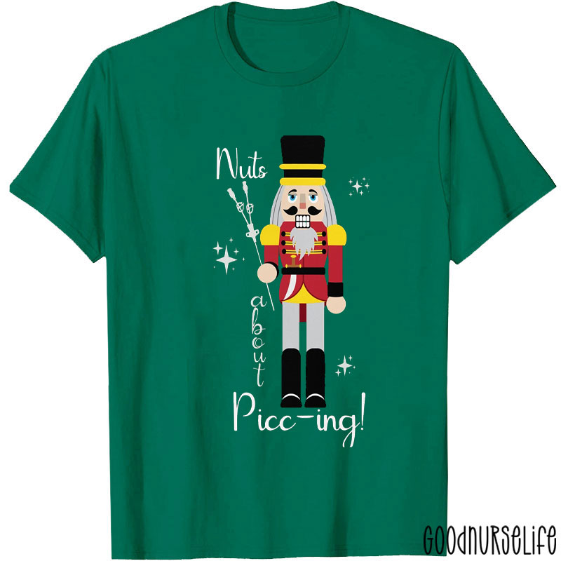Nuts About Picc-ing Nutcracker Nurse T-Shirt