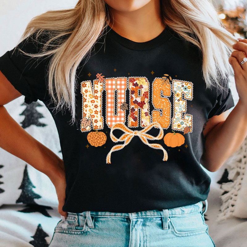 Coquette Fall Lace Nurse T-Shirt