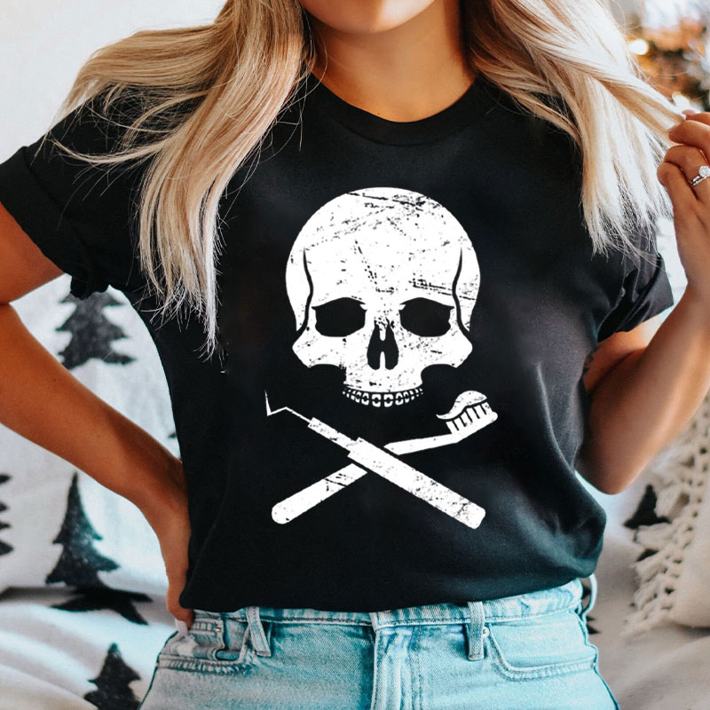 Dentist Skull And Dental Picks T-Shirt