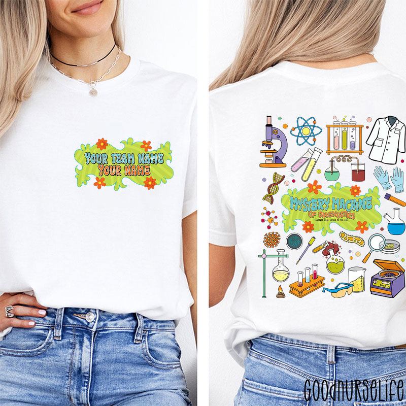 Personalized Team Name Mystery Machine Of Diagnostics  Two Sided T-Shirt