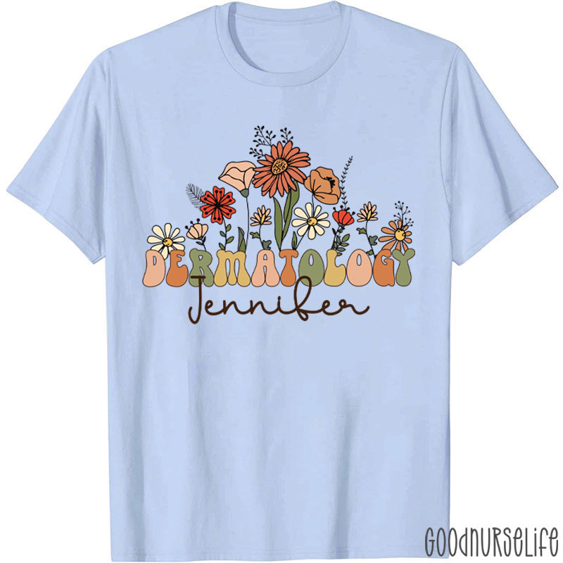 Personalized Name Dermatology Nurse T-shirt