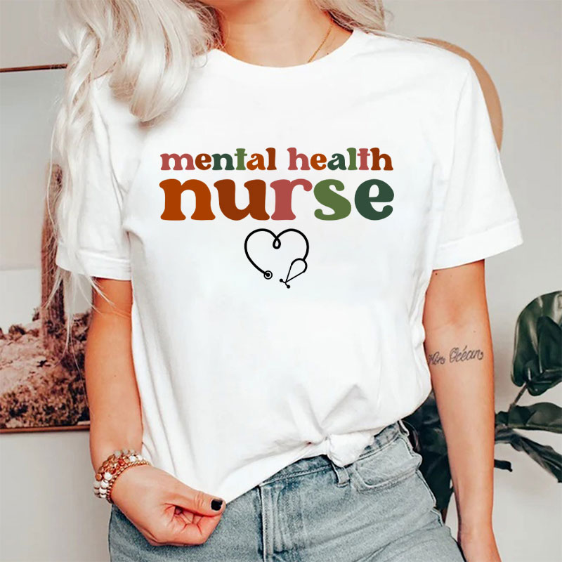 Stethoscope Mental Health Nurse T-Shirt