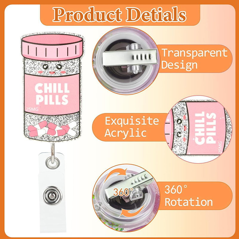 Medicine Bottle Nurse Badge Reel