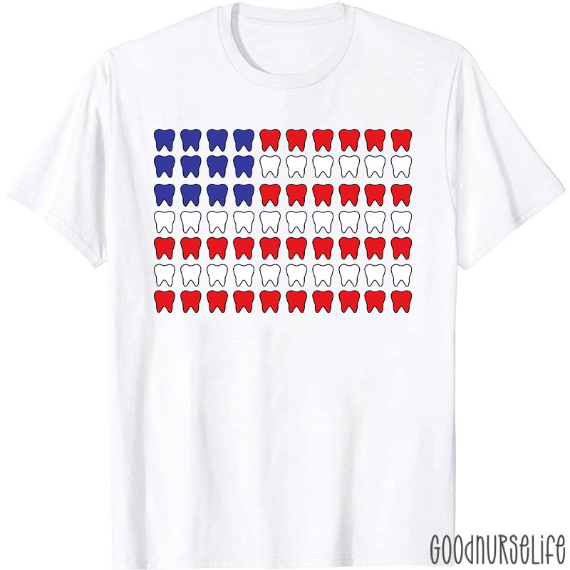 4Th Of July Hygienist Patriotic Tooth T-Shirt