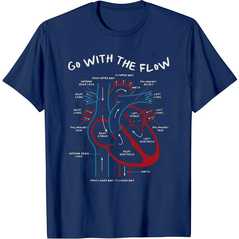 Cardiac Go With The Flow Nurse T-shirt