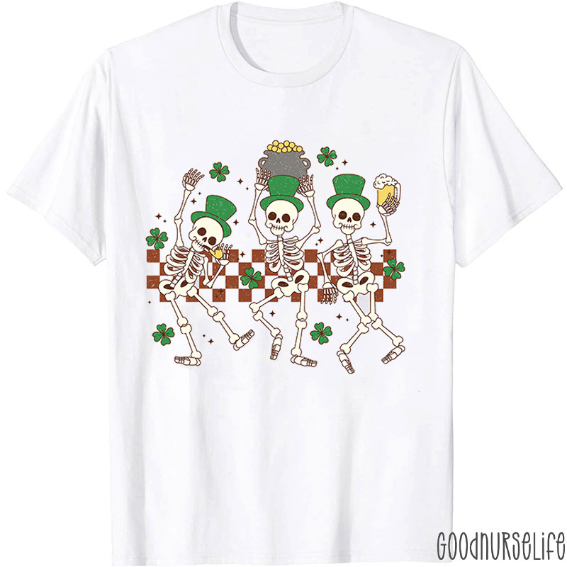 Skeleton Radiology Saint Patrick's Day Nurse T-Shirt
