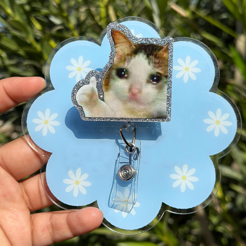 Meme Cat Nurse Badge Reel