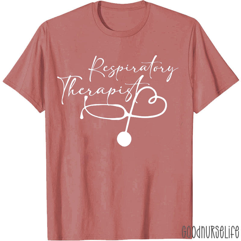 Lung Therapist Heart Stethoscope T-Shirt